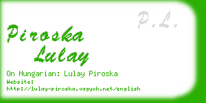piroska lulay business card